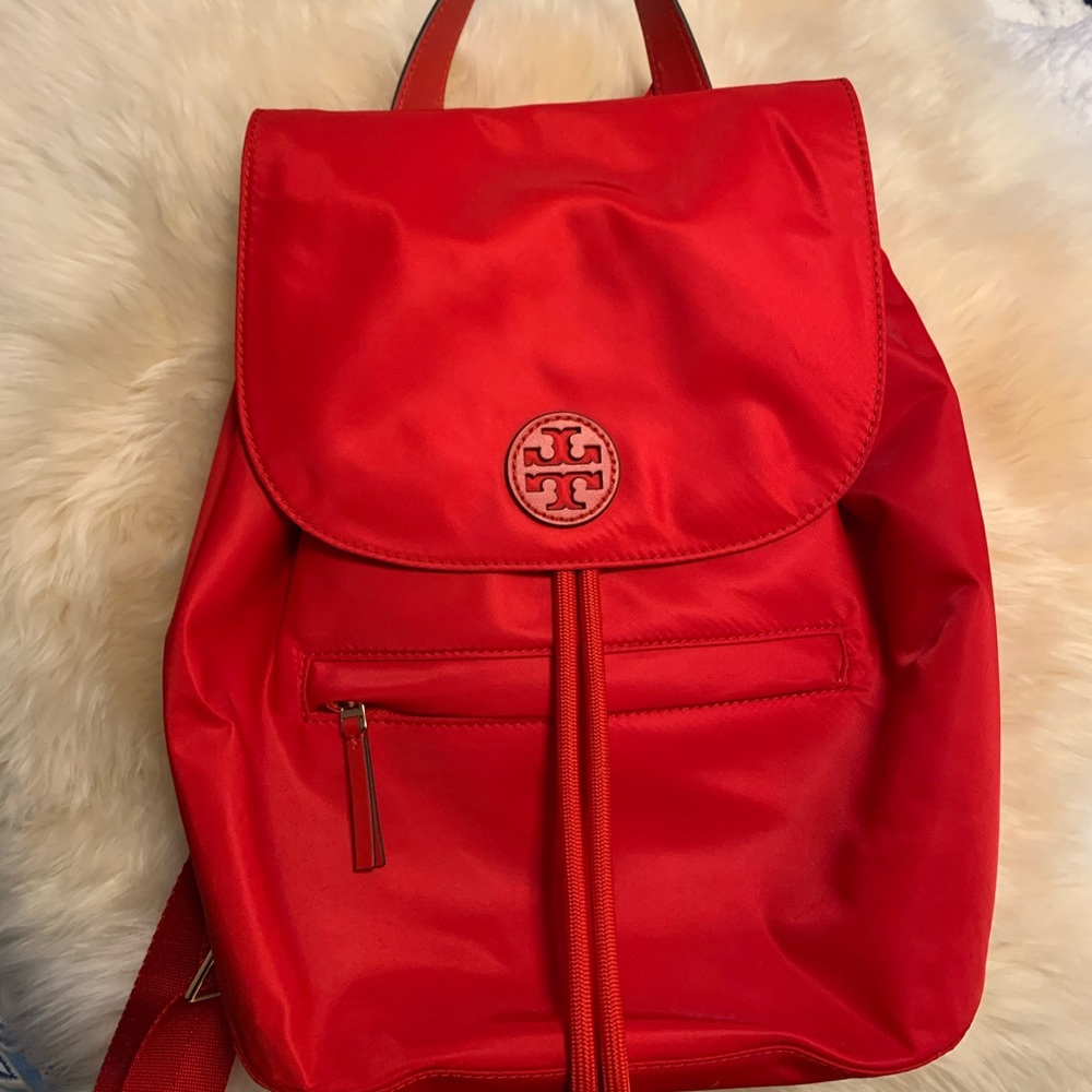 NWOT -Tory Burch ELLA  Nylon Backpack Brilliant Red -